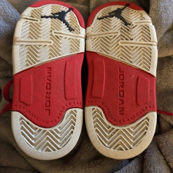 Toddler Air Jordan 5V Retro University Red Suede Raging Bull Size 8C - Picture 5 of 5